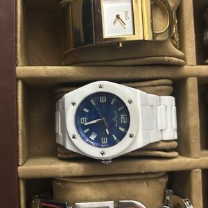 Swiss Legend White and Blue Men's Watch CERAMIC
